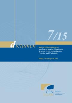 Dictamen 7/15 sobre el Proyecto de Decreto por el que se aprueba el Reglamento de la Ley 5/2012, de Entidades de Previsión Social Voluntaria